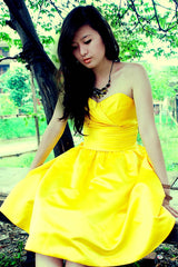 A-line Sweetheart Knee Length Charmuse Sleeveless Homecoming Dress-Ballbella