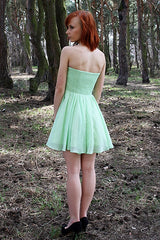 A-line Sweetheart Knee Length Chiffon Sleeveless Prom Dress-Ballbella