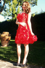 A-line Sweetheart Knee Length Tulle Beaded Homecoming Dress-Ballbella