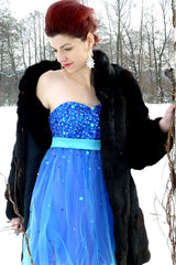 A-line Sweetheart Knee Length Tulle Paillette Homecoming Dress-Ballbella