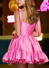 A-Line Sweetheart Sleeveless Short/Mini Taffeta Homecoming Dresses-Ballbella