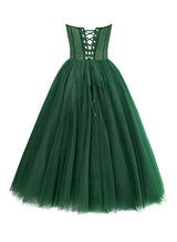 A-Line Sweetheart Sleeveless Tea-Length Tulle Homecoming Dresses-Ballbella