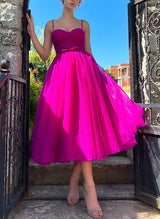 A-Line Sweetheart Sleeveless Tulle Homecoming Dresses With Sash-Ballbella