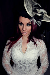 A-line V-neck Floor Length Chapel Charmuse Applique Bow Wedding Dress-Ballbella