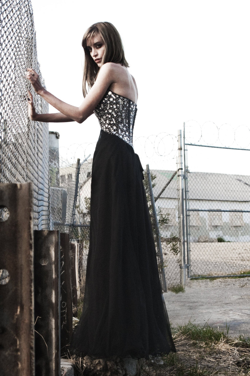 A-Line V-Neck Floor Length Tulle Rhinestone Corset Prom Dress A-Line V-Neck Floor Length Tulle Rhinestone Corset Prom Dress