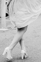 A-line V-neck Spaghetti Strap Knee Length Chiffon Pleated Prom Dress-Ballbella