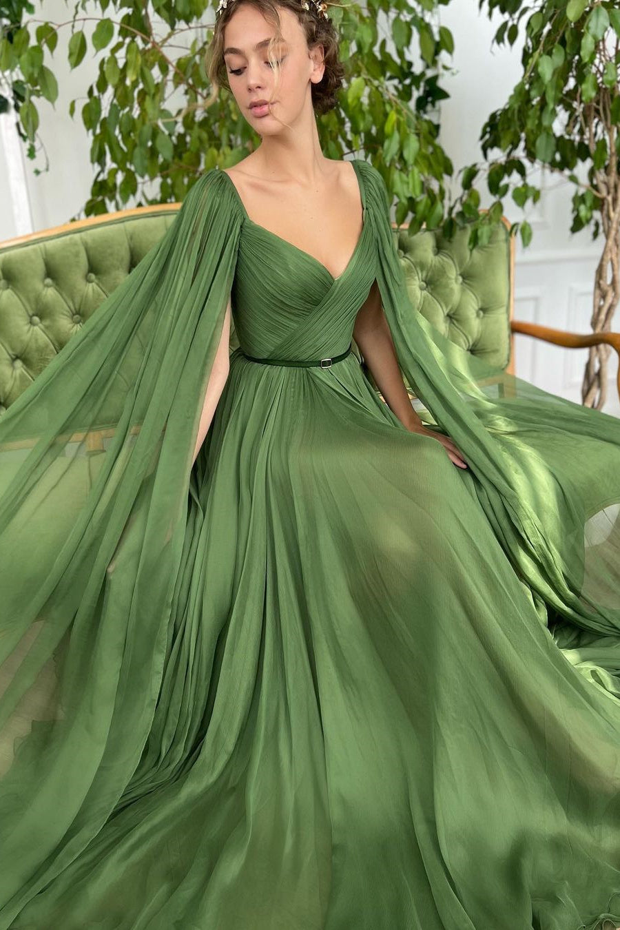 A-line V-neck Tulle Floor-length Vintage Prom Dress Ballbella A-line V-neck Tulle Floor-length Vintage Prom Dress Ballbella