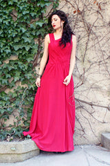 A-line Wide Straps Irregular Neck Floor Length Chiffon Evening Dress-Ballbella