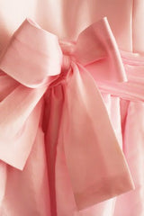 A-line Wide Straps Knee Length Chiffon Flower Prom Dress-Ballbella