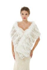 Adia - Winter Faux Fur Wedding Wrap-Ballbella