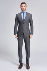 Advanced Grey Plaid Mens Suits for Business Peak Lapel Bespoke Suits for Men Sale-Ballbella