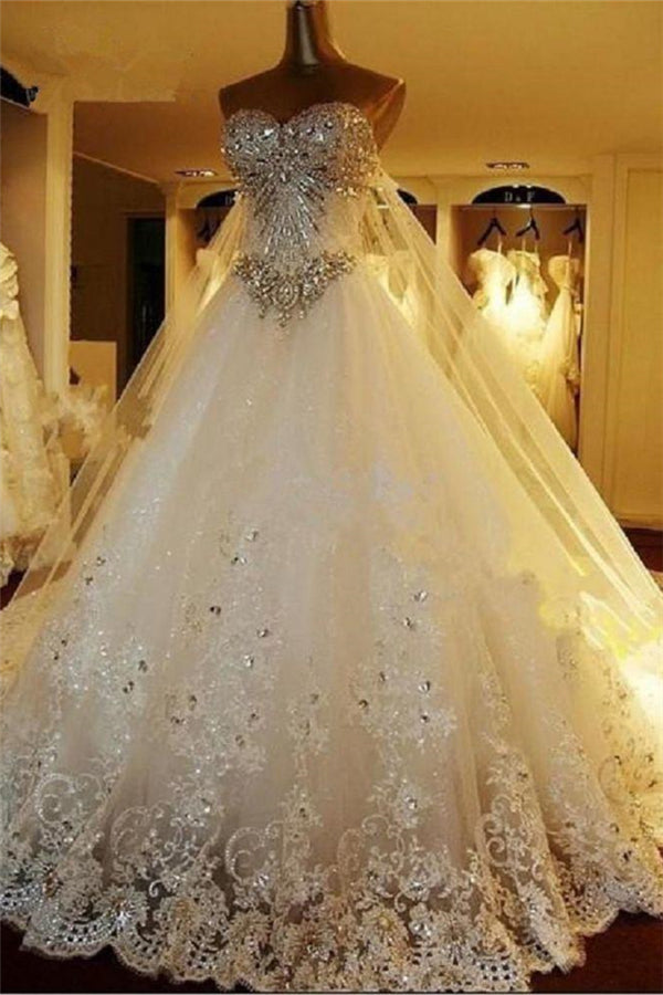 Amazing Bridal Dresses Sweetheart Appliques Crystal Beading Classic A Line Bridal Gowns Amazing Bridal Dresses Sweetheart Appliques Crystal Beading Classic A Line Bridal Gowns