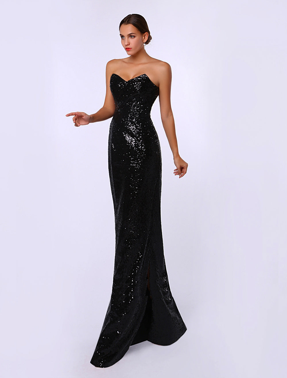Amazing Celebrity Dresses Sheath Black Sequined Sweetheart Neck Evening Dress Inspired By Rosario Dawson At Oscar Amazing Celebrity Dresses Sheath Black Sequined Sweetheart Neck Evening Dress Inspired By Rosario Dawson At Oscar