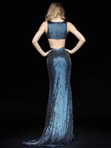 Amazing Customize Evening Dress Mermaid Burgundy V Neck Sequined Sequins Social Party Dresses Pageant Dress-Ballbella