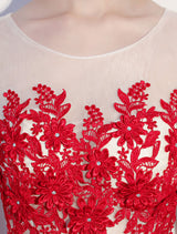 Amazing Dark Navy Evening Dresses Lace Sequin Illusion Sleeveless Floor Length Evening Dress-Ballbella