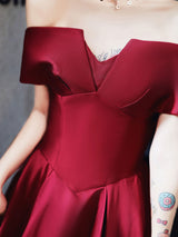 Amazing Evening Dress A-Line Bateau Neck Matte Satin Floor-Length Pleated Formal Party Dresses-Ballbella