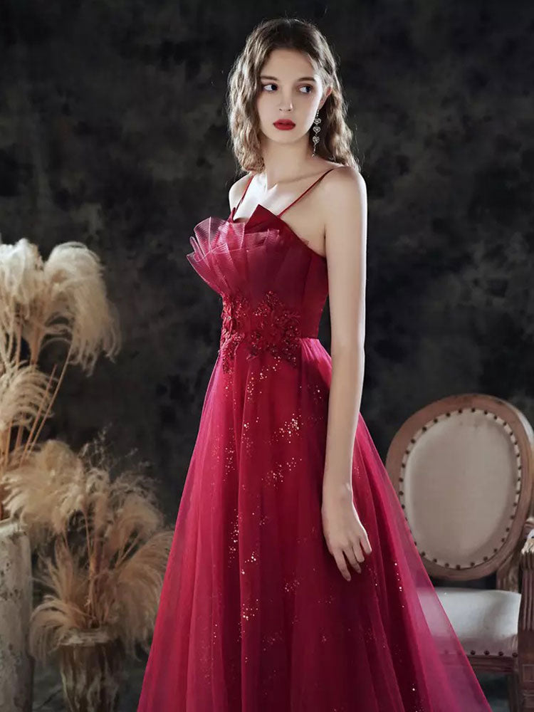 Amazing Evening Dress A-Line Sweetheart Neck Lace Floor-Length Sleeveless Party Dresses Burgundy Pageant Dress Amazing Evening Dress A-Line Sweetheart Neck Lace Floor-Length Sleeveless Party Dresses Burgundy Pageant Dress