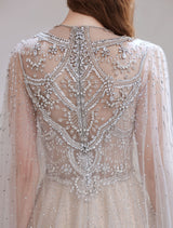 Amazing Evening Dress Light Grey A Line Jewel Neck Floor Length Sleeveless Zipper Social Party Dresses Pageant Dress-Ballbella