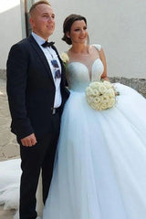 Amazing Princess Long Long Sequined Sleeveless Wedding Dresses Online-Ballbella