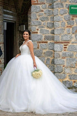 Amazing Princess Long Long Sequined Sleeveless Wedding Dresses Online-Ballbella