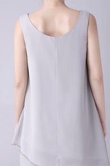 Asymmetrical sleeveless backless strap mother's suit-Ballbella