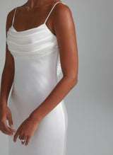 Backless Sheath Fitted Wedding Dresses Silk Like Satin-Ballbella