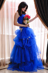 Ball Gown Sweetheart Floor Length Organza Beading Prom Dress-Ballbella