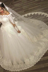 Ball Gown Wedding Dresses Long Sleevess Off the ShoulderHigh Quality Bridal Gowns-Ballbella