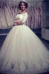 Ball Gown Wedding Dresses Long Sleevess Off the ShoulderHigh Quality Bridal Gowns-Ballbella