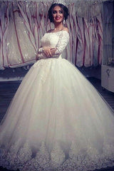 Ball Gown Wedding Dresses Long Sleevess Off the ShoulderHigh Quality Bridal Gowns-Ballbella