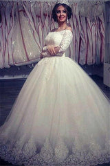 Ball Gown Wedding Dresses Long Sleevess Off the ShoulderHigh Quality Bridal Gowns-Ballbella