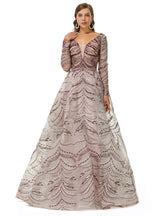 Ballbella Design | Sparkle Beaded Long Sleeves Prom Dresses-Ballbella