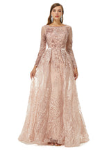 Ballbella Design | Sparkle Beaded Mermaid Long sleeves Prom Dresses with Overskirt-Ballbella