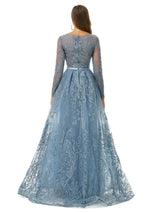 Ballbella Design | Sparkle Beaded Mermaid Long sleeves Prom Dresses with Overskirt-Ballbella