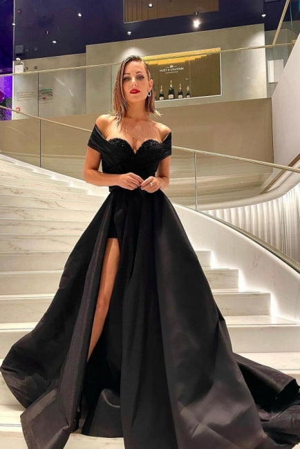 Ballbella Modern Sleeveless Evening Dress With Slit Long Black Sequined Ballbella Modern Sleeveless Evening Dress With Slit Long Black Sequined