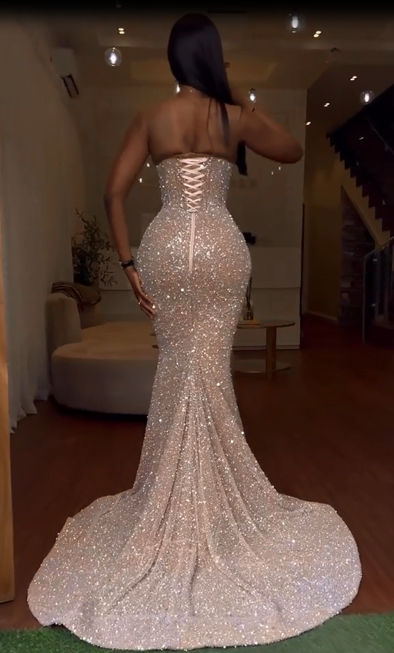 Gorgeous Sweetheart Sleeveless Mermaid Prom Dresses with Split Sequins Beadings Gorgeous Sweetheart Sleeveless Mermaid Prom Dresses with Split Sequins Beadings
