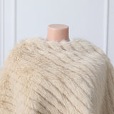 Beige Vertical Look Winter Wedding Shawl-Ballbella
