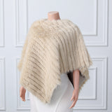 Beige Vertical Look Winter Wedding Shawl-Ballbella