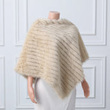 Beige Vertical Look Winter Wedding Shawl-Ballbella