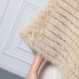 Beige Vertical Look Winter Wedding Shawl-Ballbella