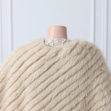Beige Vertical Look Winter Wedding Shawl-Ballbella