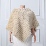 Beige Vertical Look Winter Wedding Shawl-Ballbella