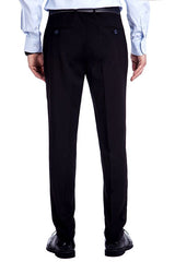 Bespoke Solid Black Three Piece Suits for Men-Ballbella