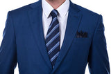 Bespoke Solid Navy Blue Mens Suits for Formal-Ballbella