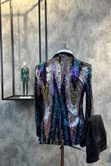 Best-Selling 2 Piece Shawl Lapel Single-Breasted Sequin Casual Suit-Ballbella