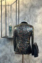 Best-Selling Sequin 2 Piece Shawl Lapel Single-Breasted Casual Suit-Ballbella