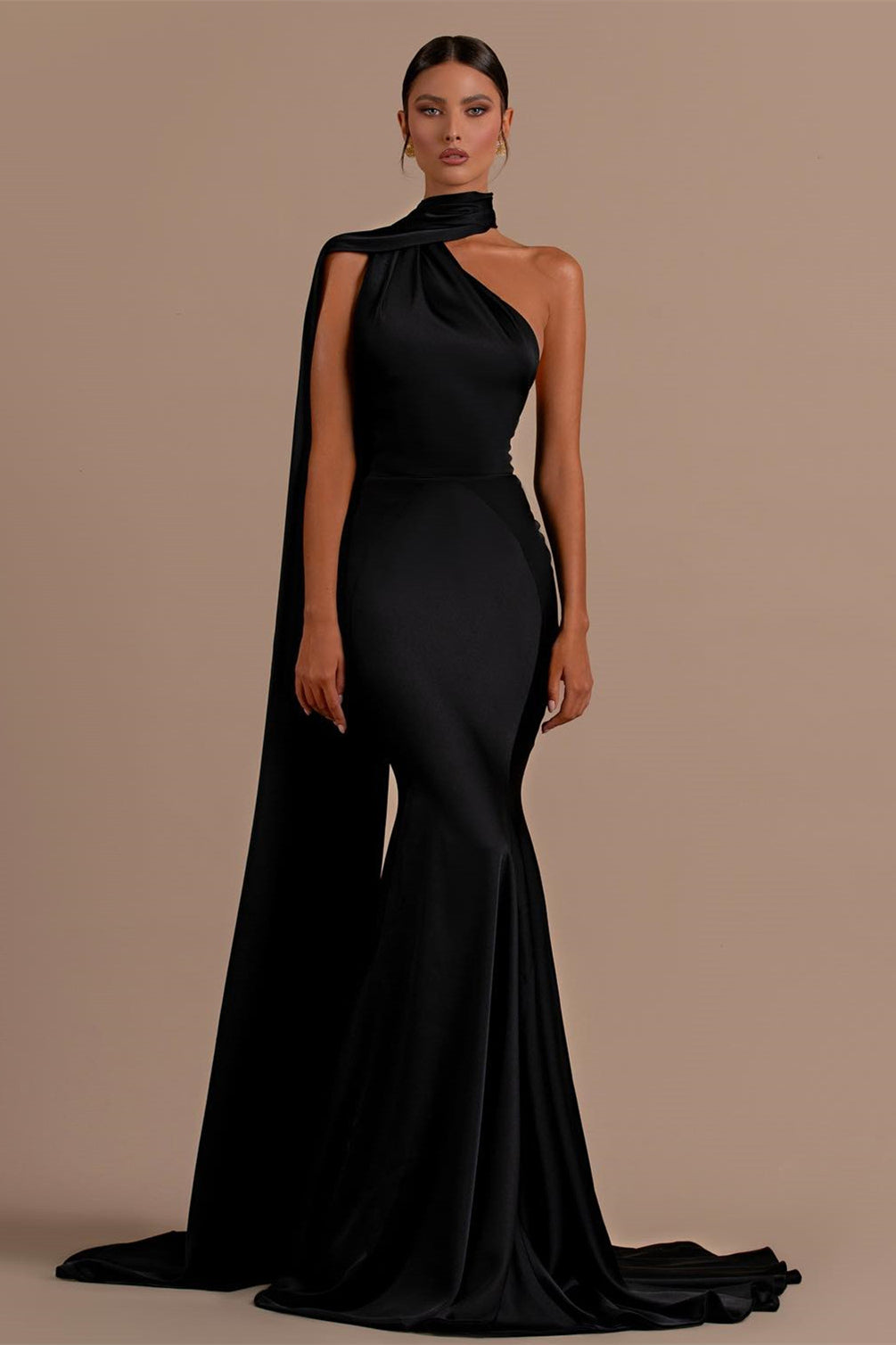 Black High Neck Mermaid Prom Dress with Open Back Black High Neck Mermaid Prom Dress with Open Back