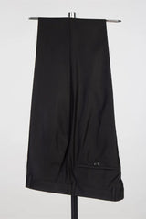 Black Peaked Lapel Double-Breasted Prom Suit with Gold Beading-Ballbella