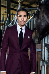 Burgundy Two Buttons Business Suits Wine Red Mens Suits for Prom-Ballbella