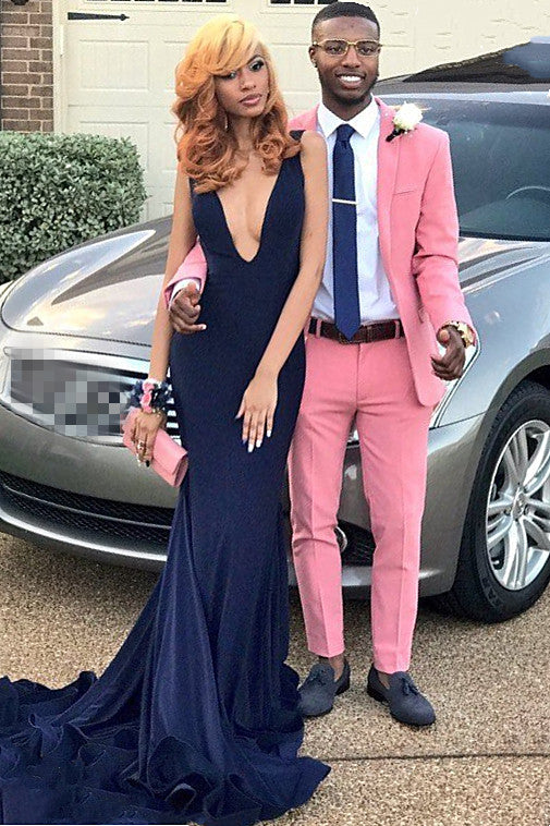 guy in prom dress Candy Pink Shawl Lapel Boy Suit Bespoke Shawl Lapel Two Piece Men Suit Sweep Train Neckline Disney Princess Blue Masquerade Size:4X-Large 30 Wrap-Style